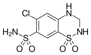 Strukturformel von Hydrochlorothiazid